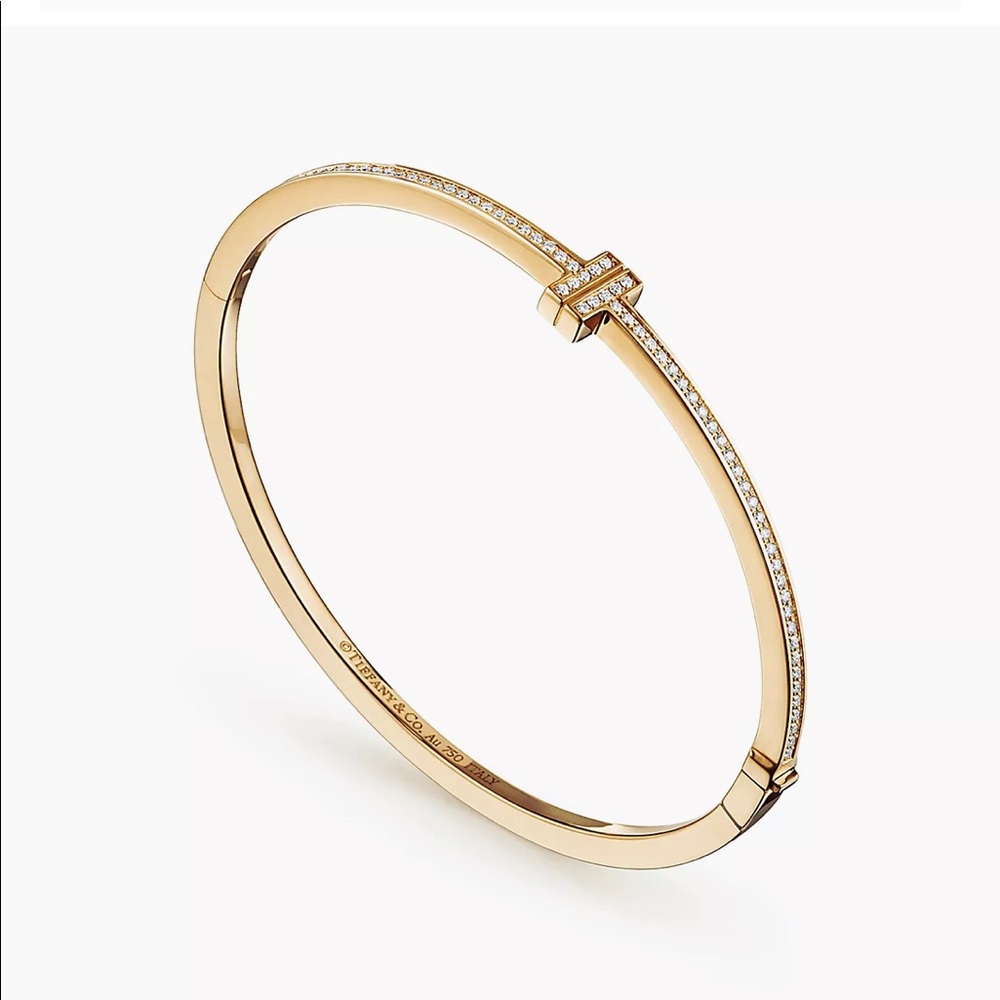 Tiffany T Diamond & 18k Yellow Gold Bangle